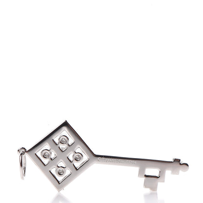 Tiffany Platinum Diamond Small Checkerboard Key Pendant 3 of 3
