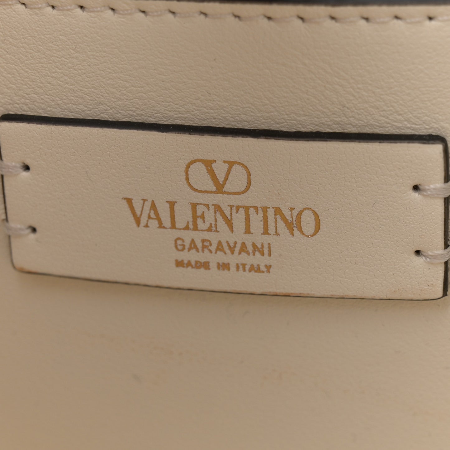 Canvas Calfskin Crystal Small Escape Loop Vlogo Signature Tote White Multicolor