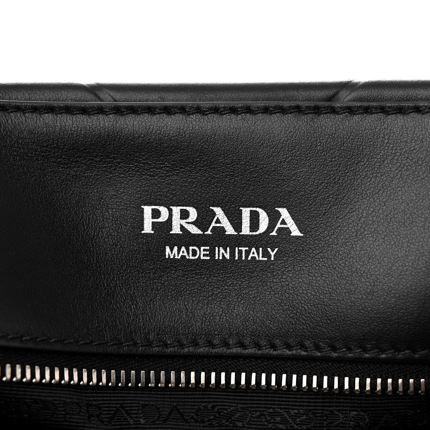 Prada Soft Calfskin Triangle Embossed Large Tote Bag Black 6 of 10