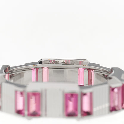 Gucci 18K White Gold Rubellite 7mm Link to Love Ring 54 6.75 4 of 4