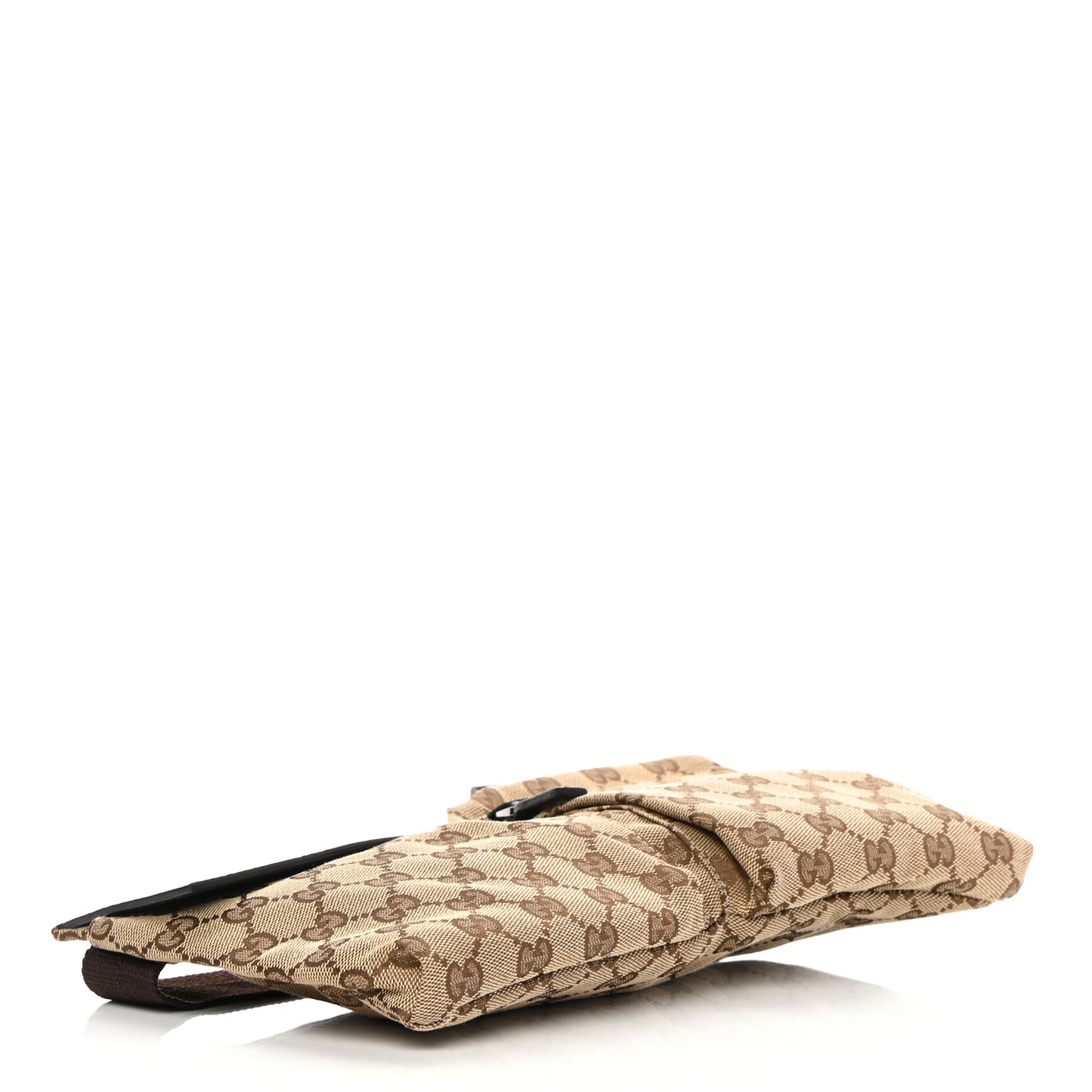 GG Monogram Double Pocket Belt Bag Dark Brown