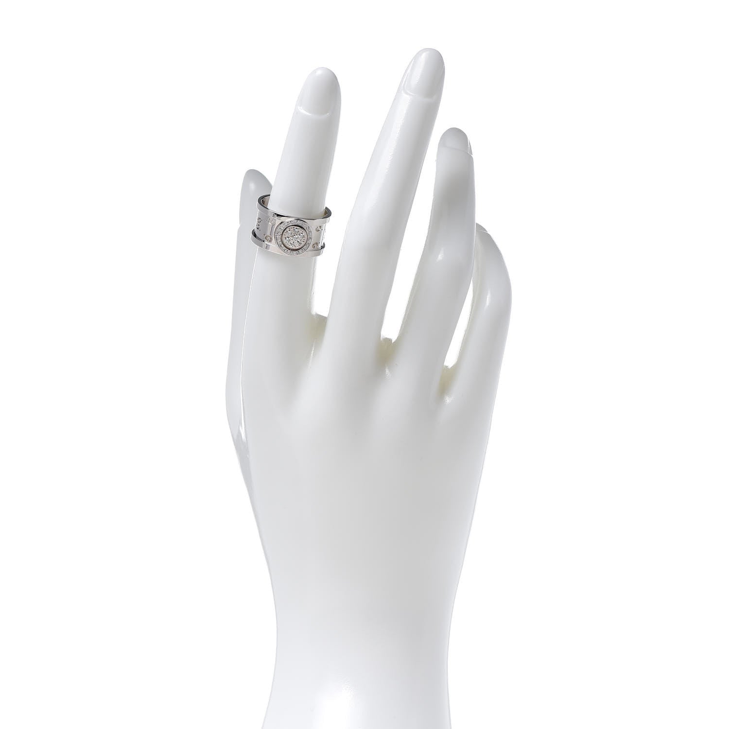 Gucci 18K White Gold Diamond 10mm Icon Twirl Band Ring 53 6.5 2 of 4