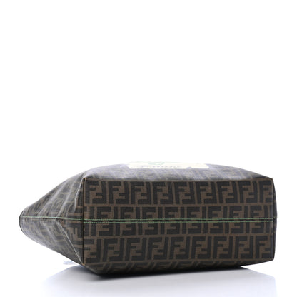 Fendi Zucca Spalmati Clover Print Medium Roll Tote Tobacco 3 of 4
