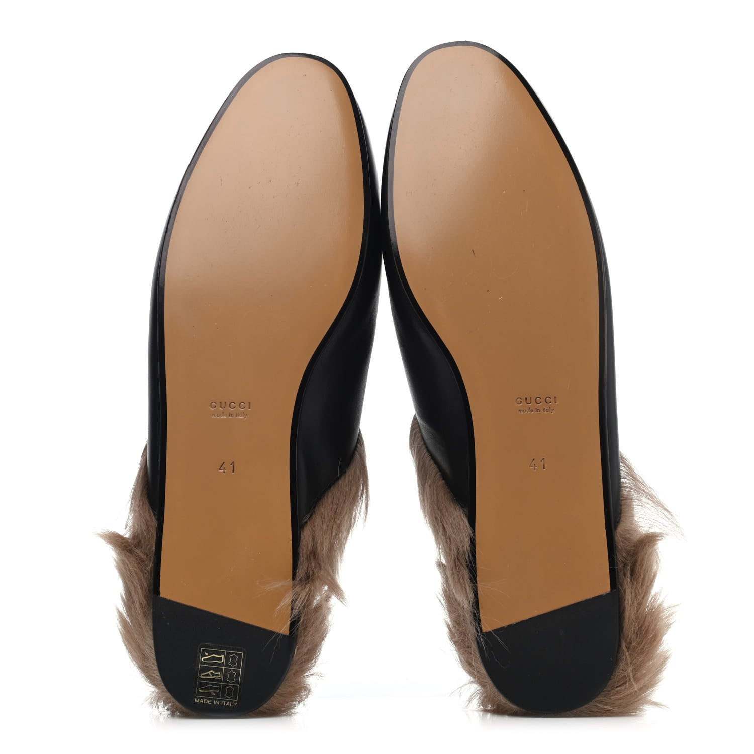 Gucci Calfskin Fur Womens Princetown Slippers 41 Black 4 of 4