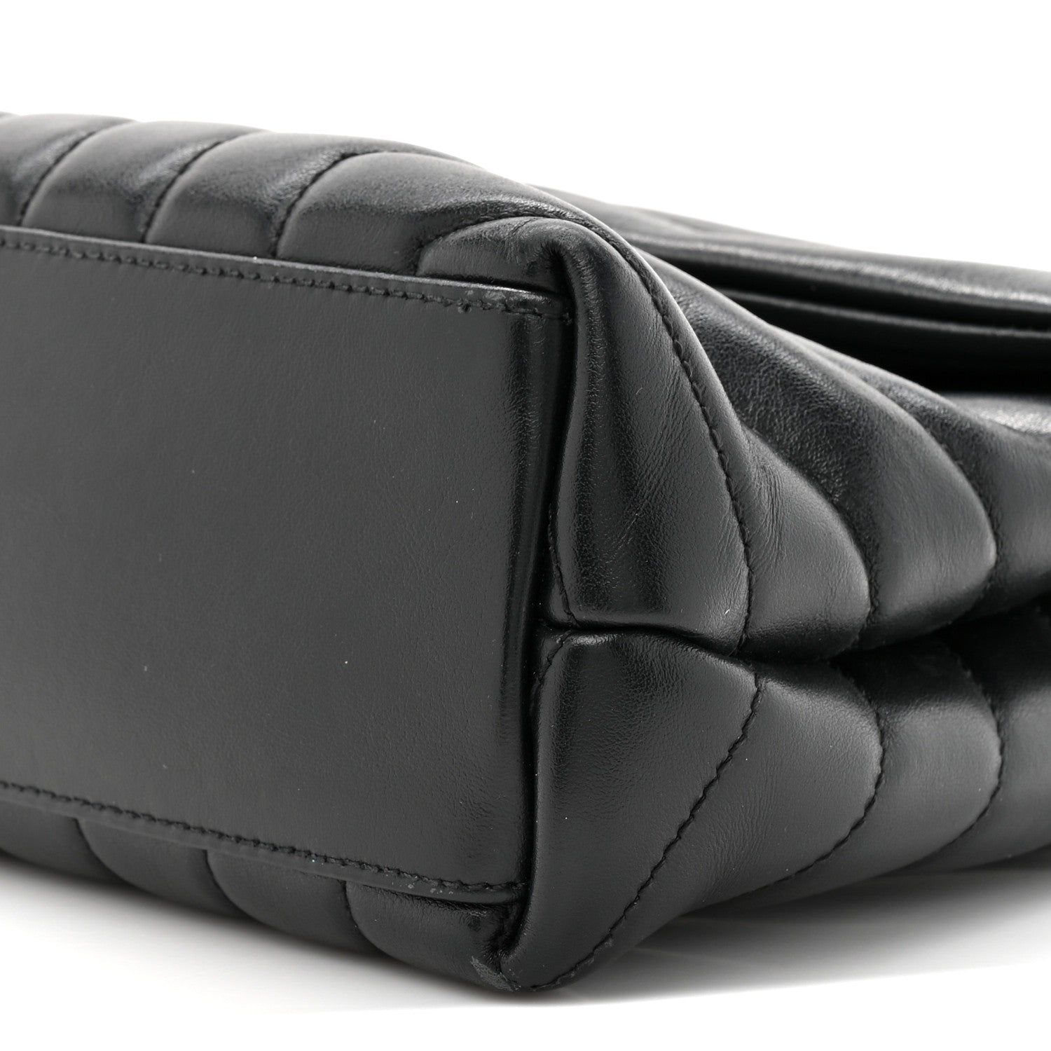 Saint Laurent Calfskin Y Quilted Monogram Small Loulou Chain Satchel Black Black 10 of 14