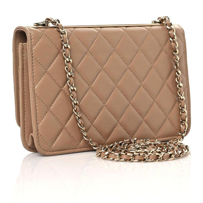 Chanel Lambskin Quilted Trendy CC Wallet On Chain WOC Beige 3 of 13