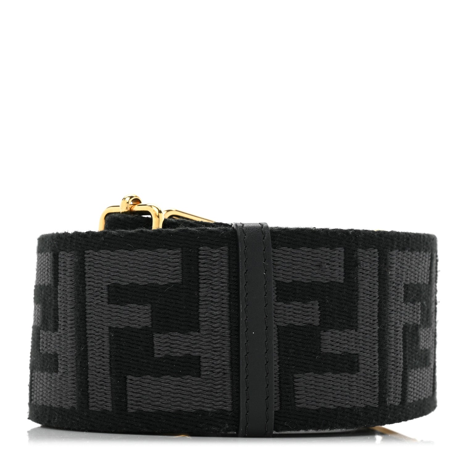 Fendi Ribbon Vitello Seta FF 1974 Adjustable Strap You Black 2 of 5