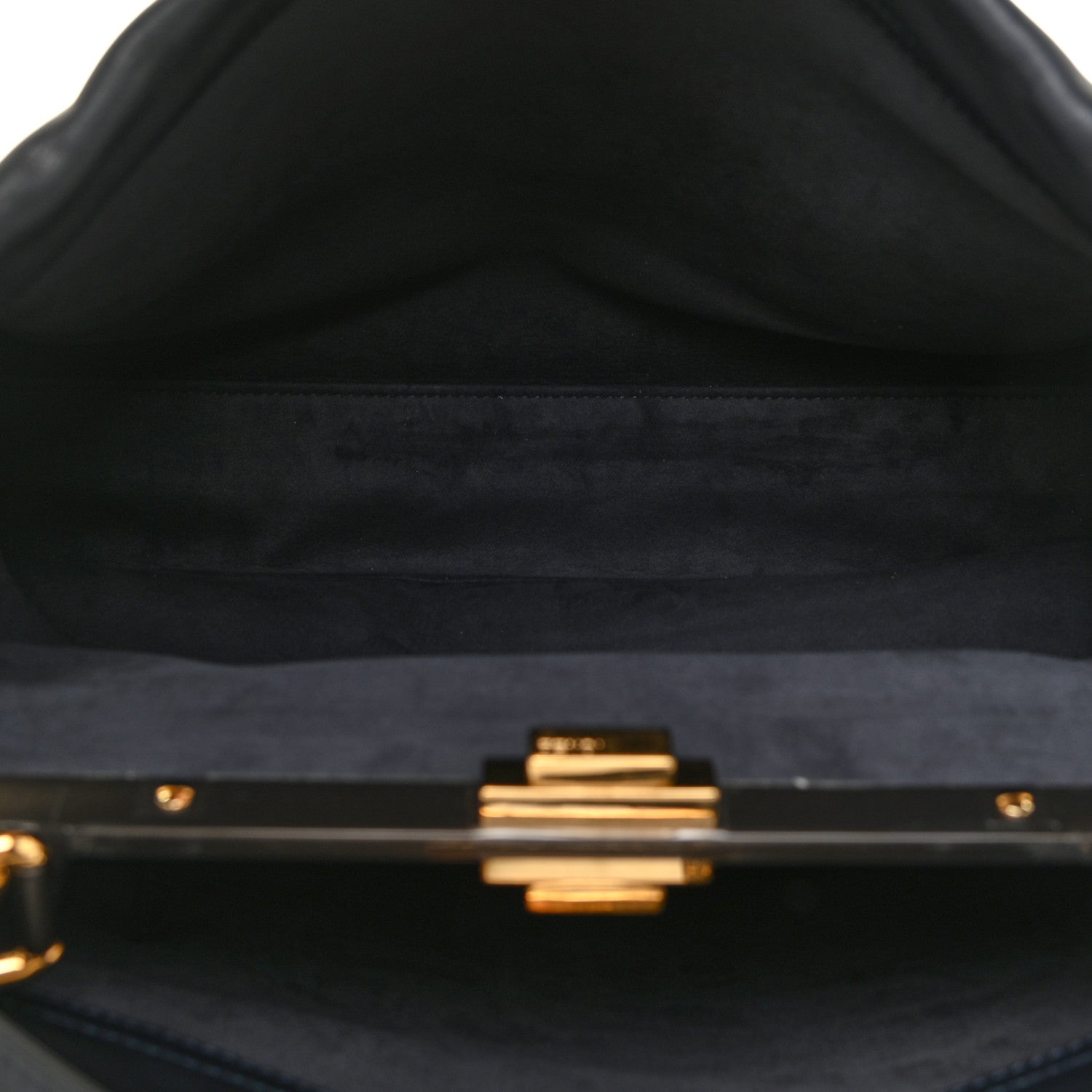 Fendi Vitello Dolce Marmol Large Peekaboo Iconic Satchel Blue Notte 5 of 15