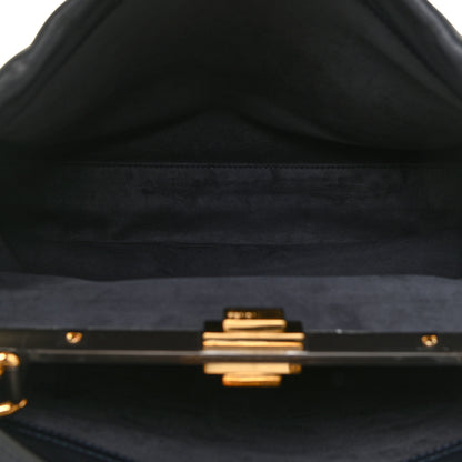 Fendi Vitello Dolce Marmol Large Peekaboo Iconic Satchel Blue Notte 5 of 15
