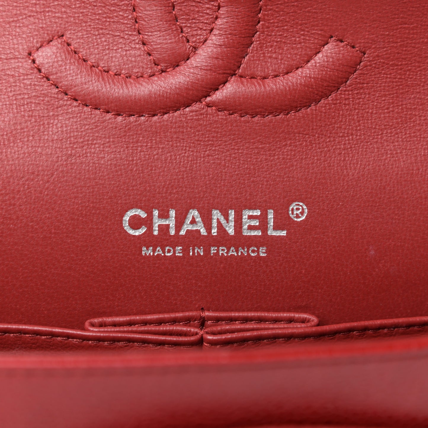 Caviar Quilted Medium Double Flap Dark Red