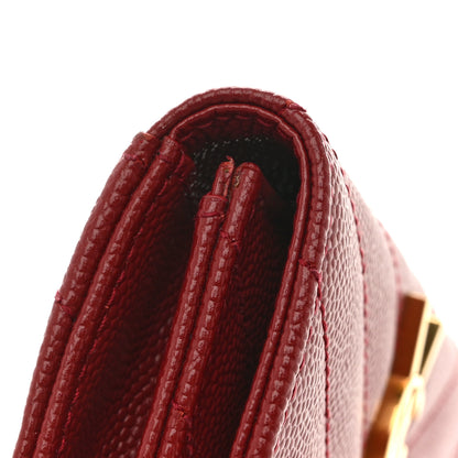 Saint Laurent Grain De Poudre Matelasse Chevron Small Monogram Envelope Wallet Bordeaux 8 of 11