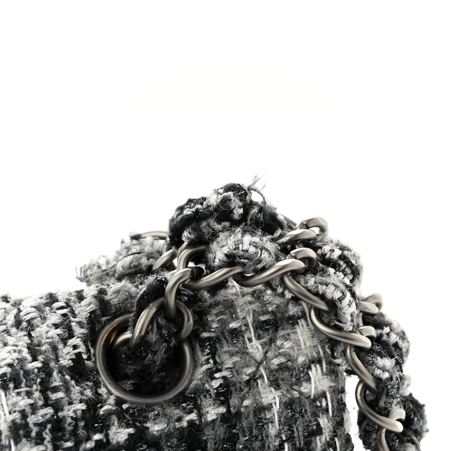 Chanel Tweed Quilted Medium Double Flap Beige White Black 11 of 11