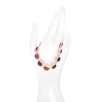 Irene Neuwirth 18K Rose Gold Pink Tourmaline Cabochon Link Bracelet 2 of 4