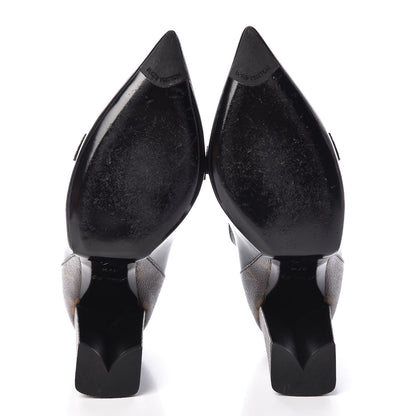 Louis Vuitton Calfskin Monogram Matchmake Cross Pumps 37.5 Black 7 of 14