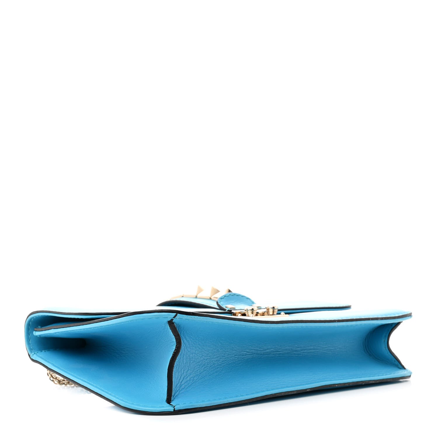 Valentino Garavani Vitello Medium Glam Lock Rockstud Flap Blue Fluo 4 of 17