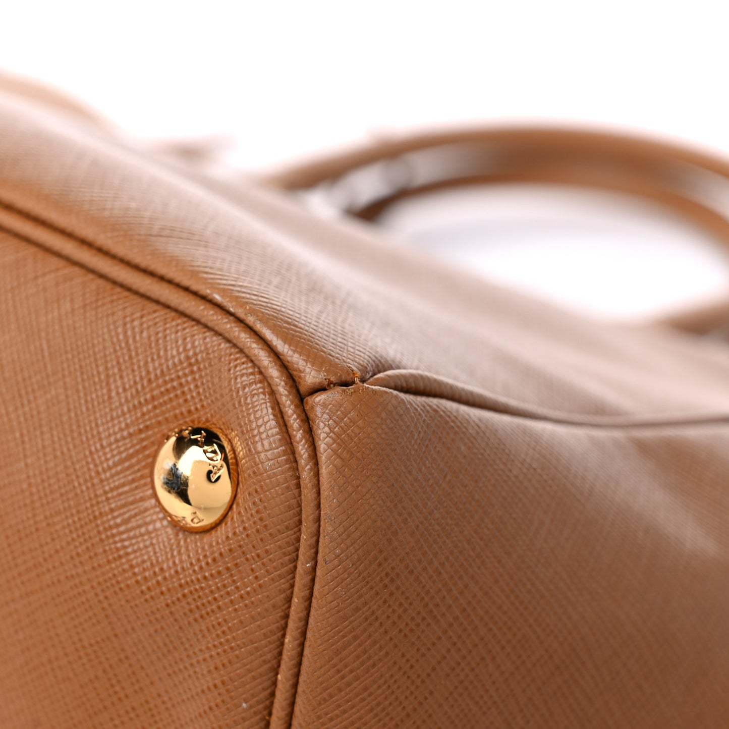 Saffiano Large Galleria Double Zip Tote Caramel