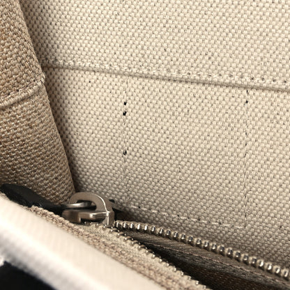 Saint Laurent Linen Calfskin Small Rive Gauche Tote Greggio Natural 12 of 13