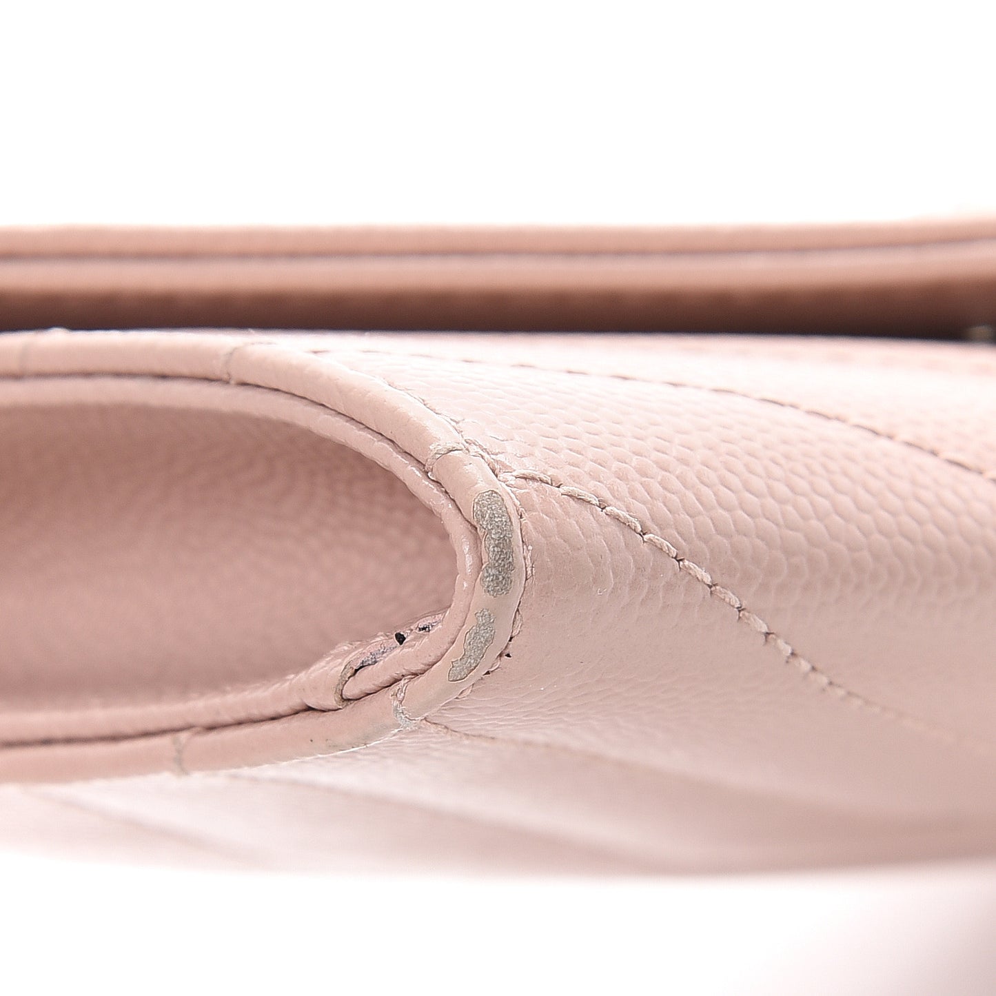 Grain De Poudre Matelasse Chevron Small Monogram Envelope Wallet Pale Pink