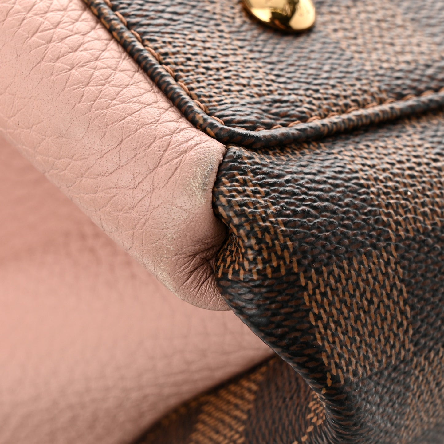 Cuir Taurillon Damier Ebene Normandy Magnolia