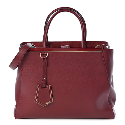 Fendi Vitello Elite Regular 2Jours Tote Rosso Scuro Ciliegia 1 of 11