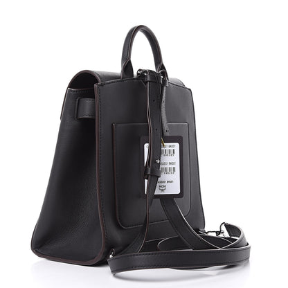 MCM Calfskin Essential Monogram Small Backpack Black 3 of 11