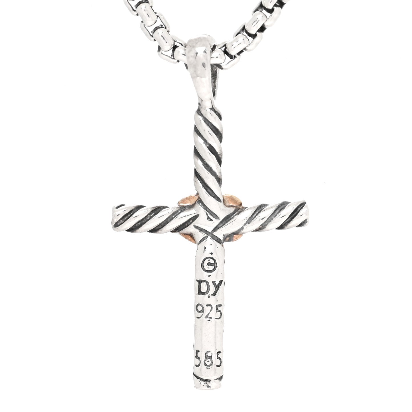 Sterling Silver 14K Yellow Gold Petite X Cross Pendant Necklace