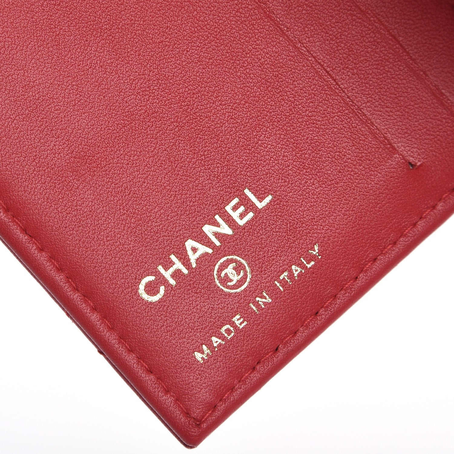 Chanel Lambskin Quilted Card Holder Wallet Dark Pink 7 of 8