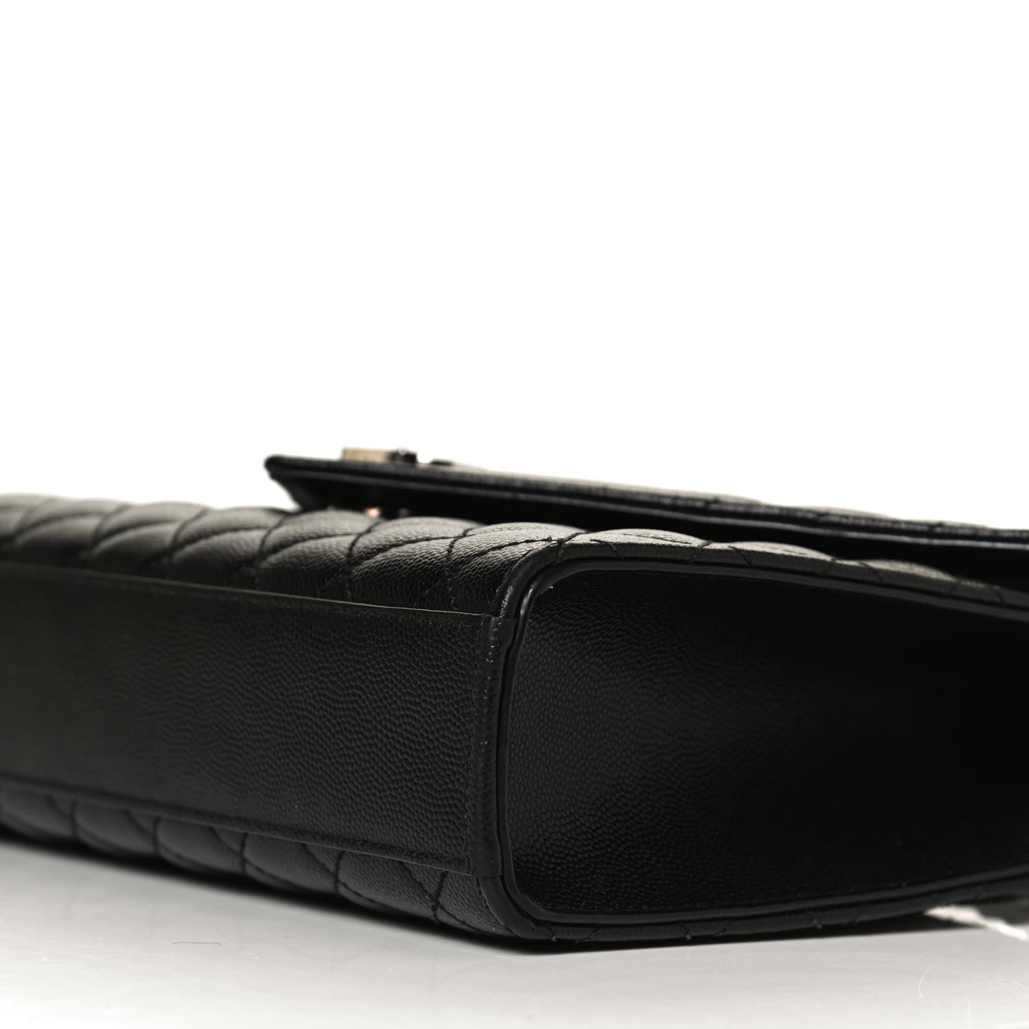 Saint Laurent Grain De Poudre Textured Mixed Matelasse Triquilt Medium Monogram Satchel Black 10 of 12