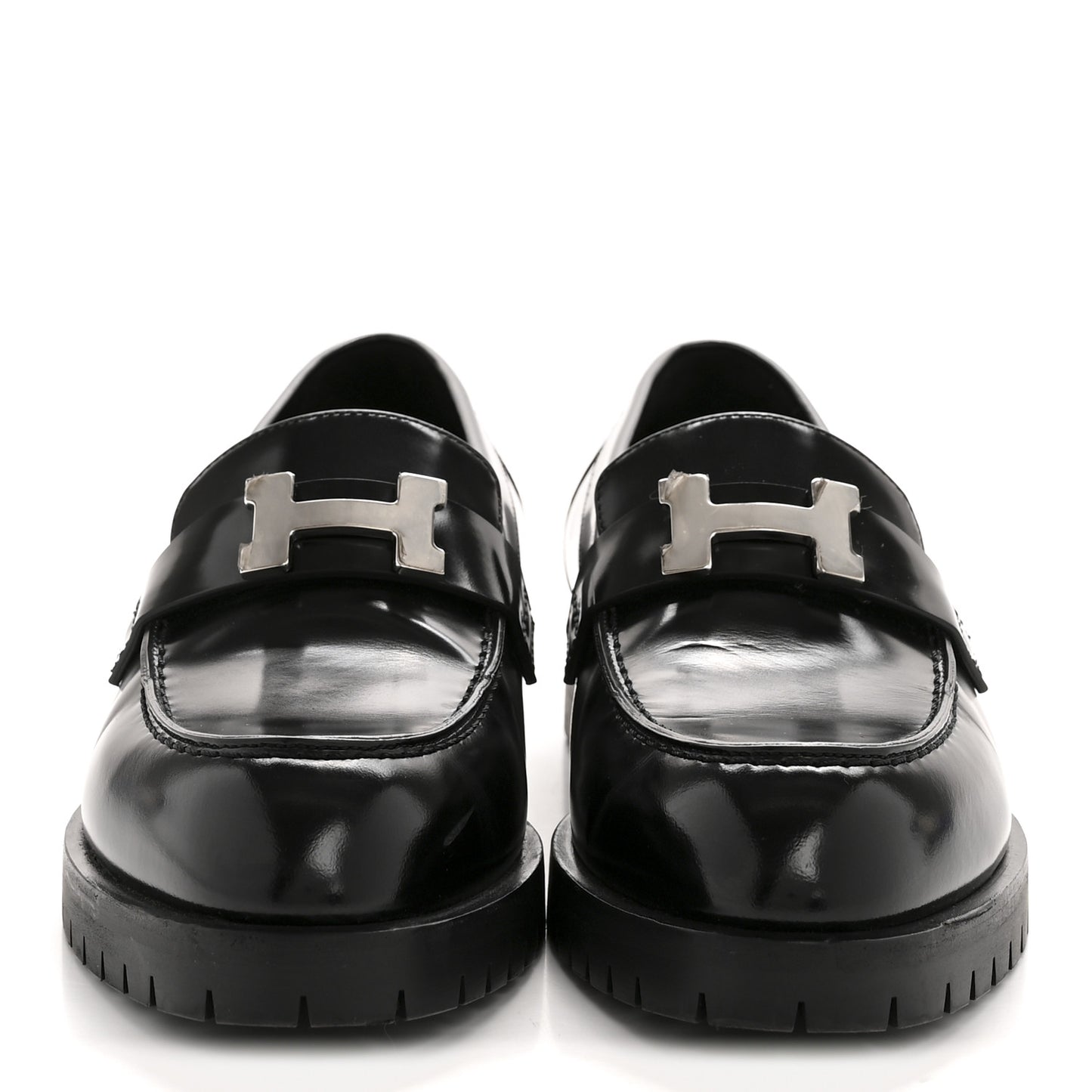 Calfskin Womens Faubourg Loafers 37 Black