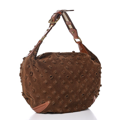 Louis Vuitton Suede Mahina Fleurs Onatah GM Cacao 3 of 16