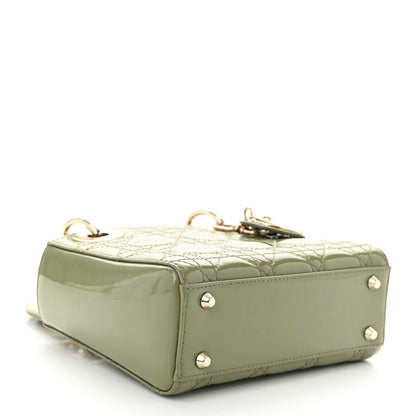 Christian Dior Patent Cannage Mini Lady Dior Dusty Green 4 of 10