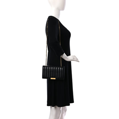 Saint Laurent Lambskin Matelasse Amalia Chain Shoulder Bag Black 2 of 9