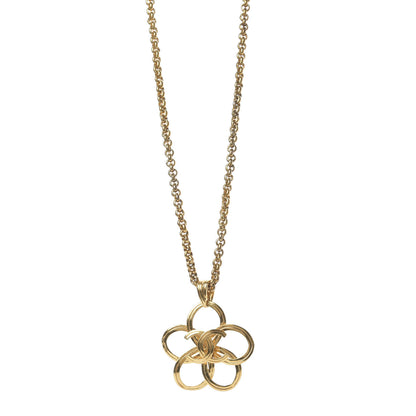Chanel CC Flower Necklace Gold 1 of 4