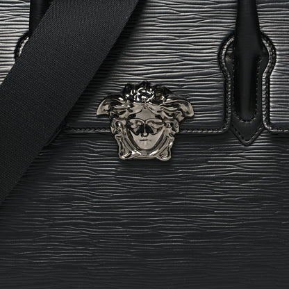 Versace Legno Calfskin Palazzo Top Handle Briefcase Black 8 of 13