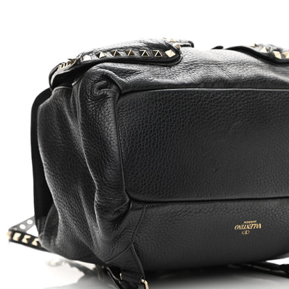 Valentino Garavani Pebbled Calfskin Rockstud Double Pocket Backpack Black 9 of 12