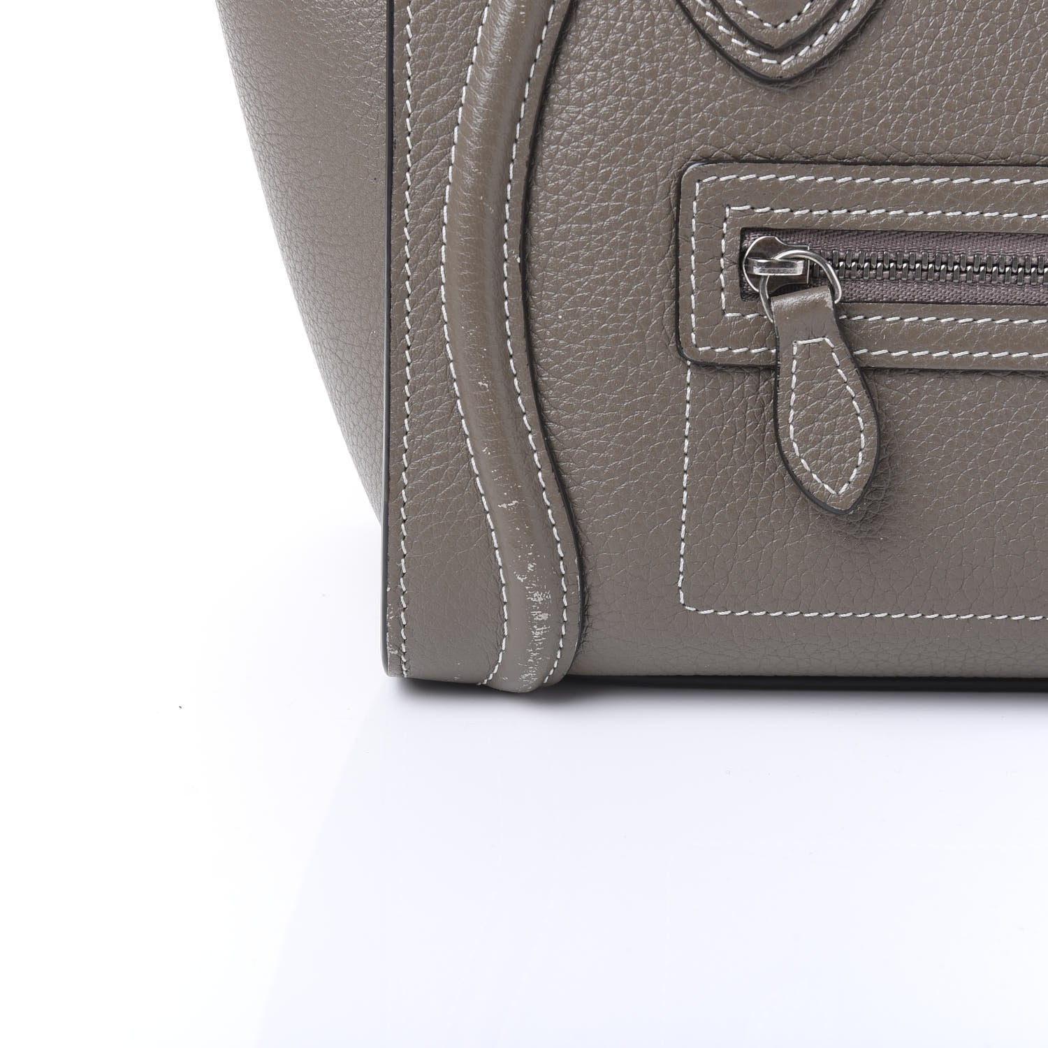 Celine Drummed Calfskin Nano Luggage Souris 12 of 13