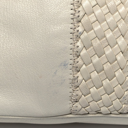 Saint Laurent Calfskin Woven Large Muse White 12 of 16