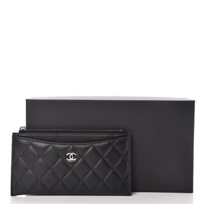 Chanel Lambskin Quilted Classic Zip Pouch Black 12 of 12
