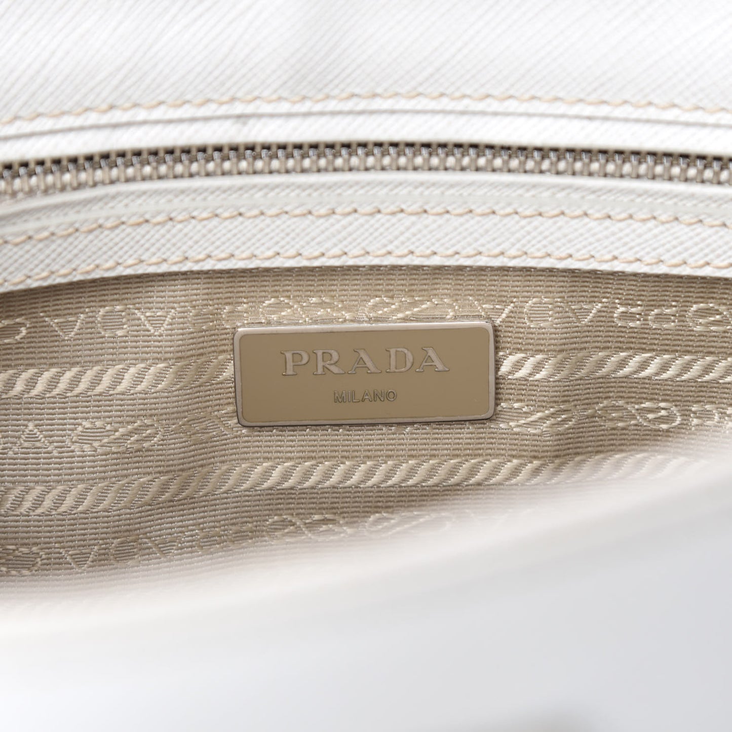 Saffiano Small Galleria Double Zip Tote Talco