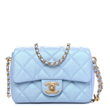 Chanel Iridescent Caviar Quilted Mini My Perfect Flap Light Blue 1 of 9