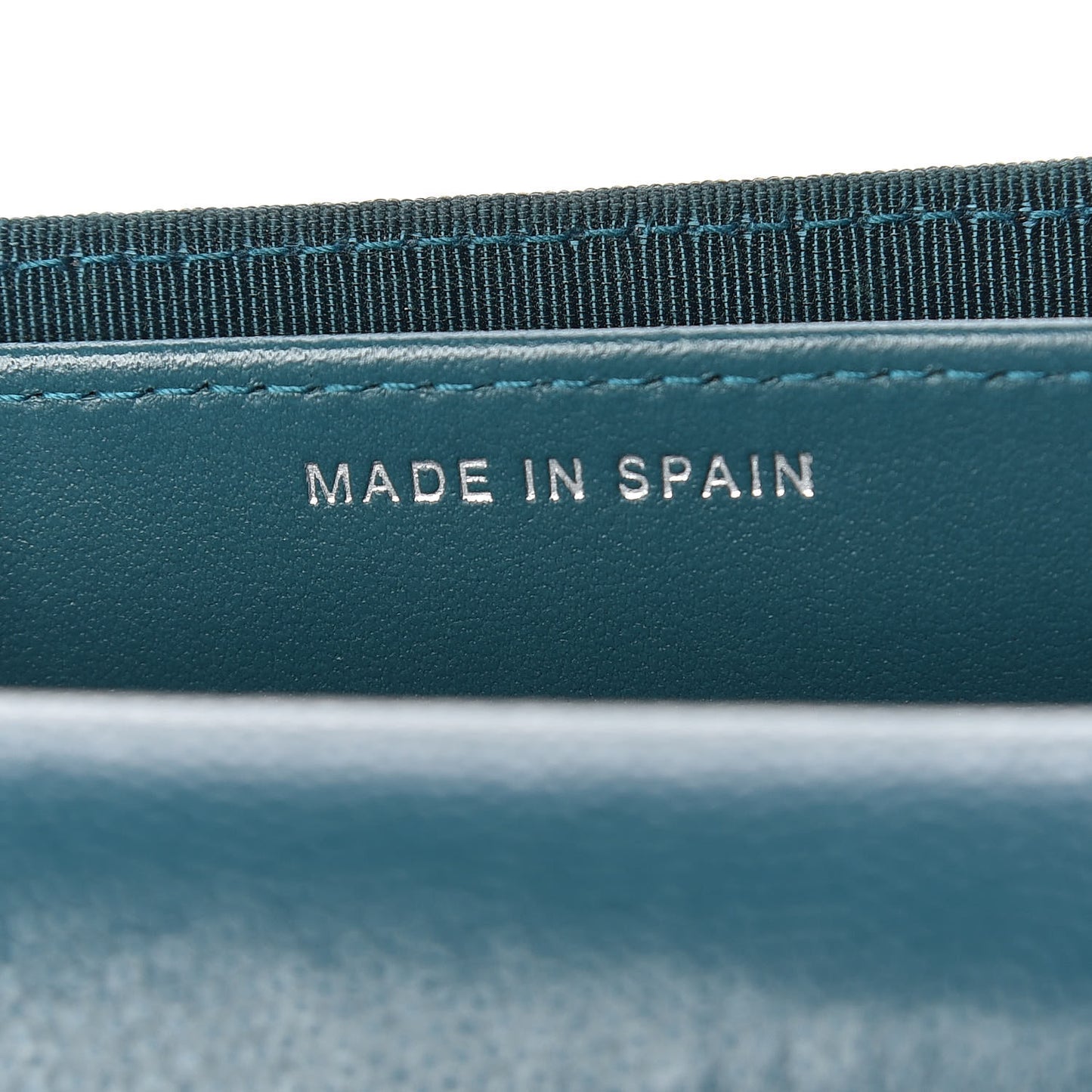 Caviar Quilted Card Holder Wallet Dark Turquoise