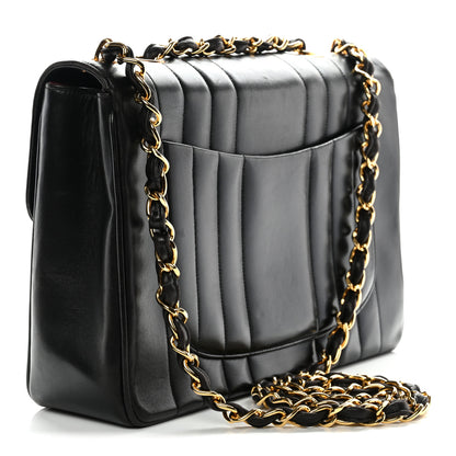 Chanel Lambskin Vertical Quilt Jumbo Single Flap Black 3 of 12