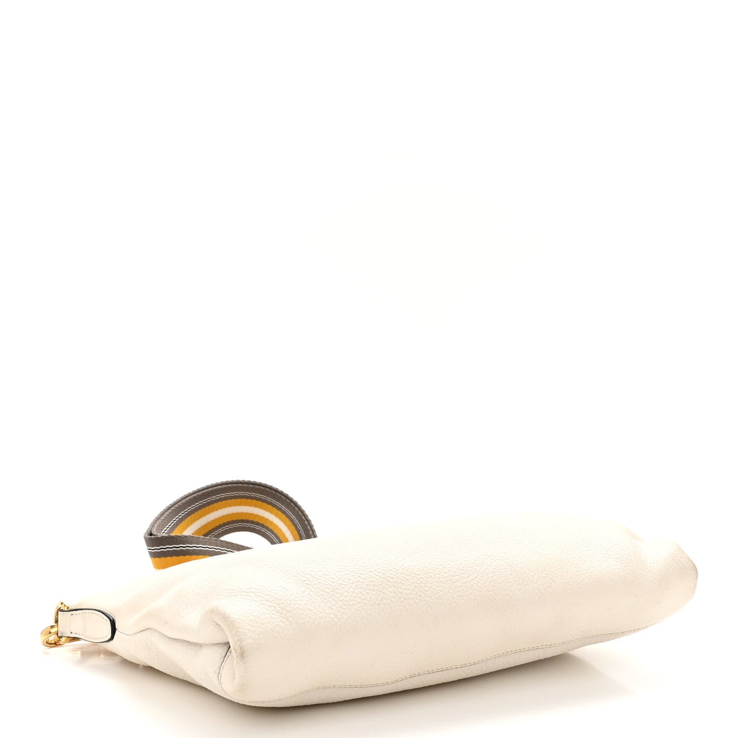 Prada Vitello Daino Zippered Shoulder Bag White 4 of 10