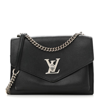 Louis Vuitton Soft Calfskin Mylockme Chain Bag BB Black 1 of 15