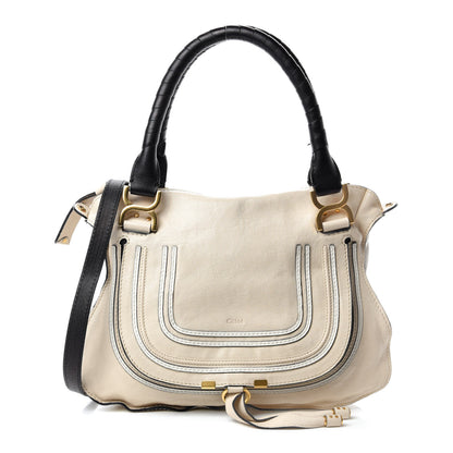 Chloe Calfskin Medium Marcie Satchel Abstract White Black 1 of 12