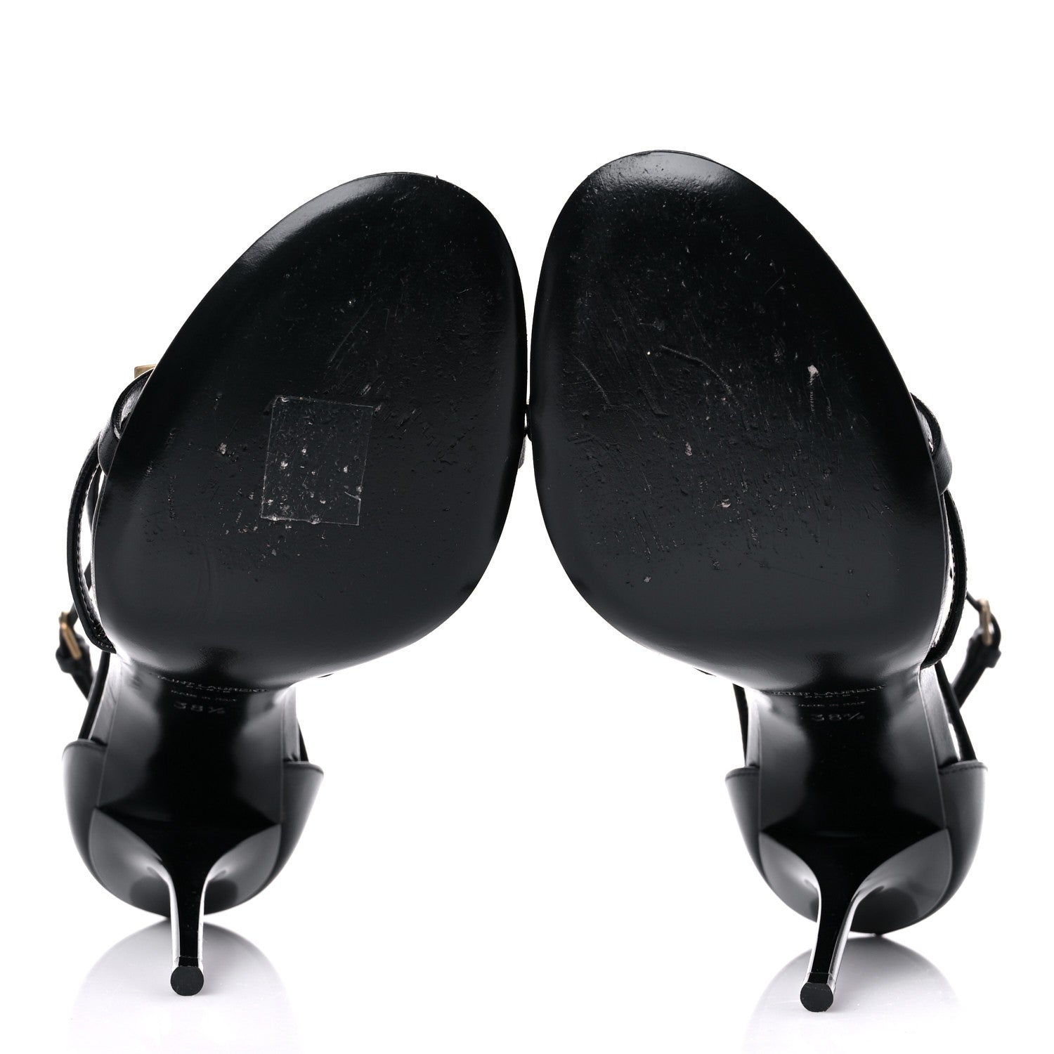 Saint Laurent Calfskin Cassandra 100 Sandals 38.5 Black 5 of 11