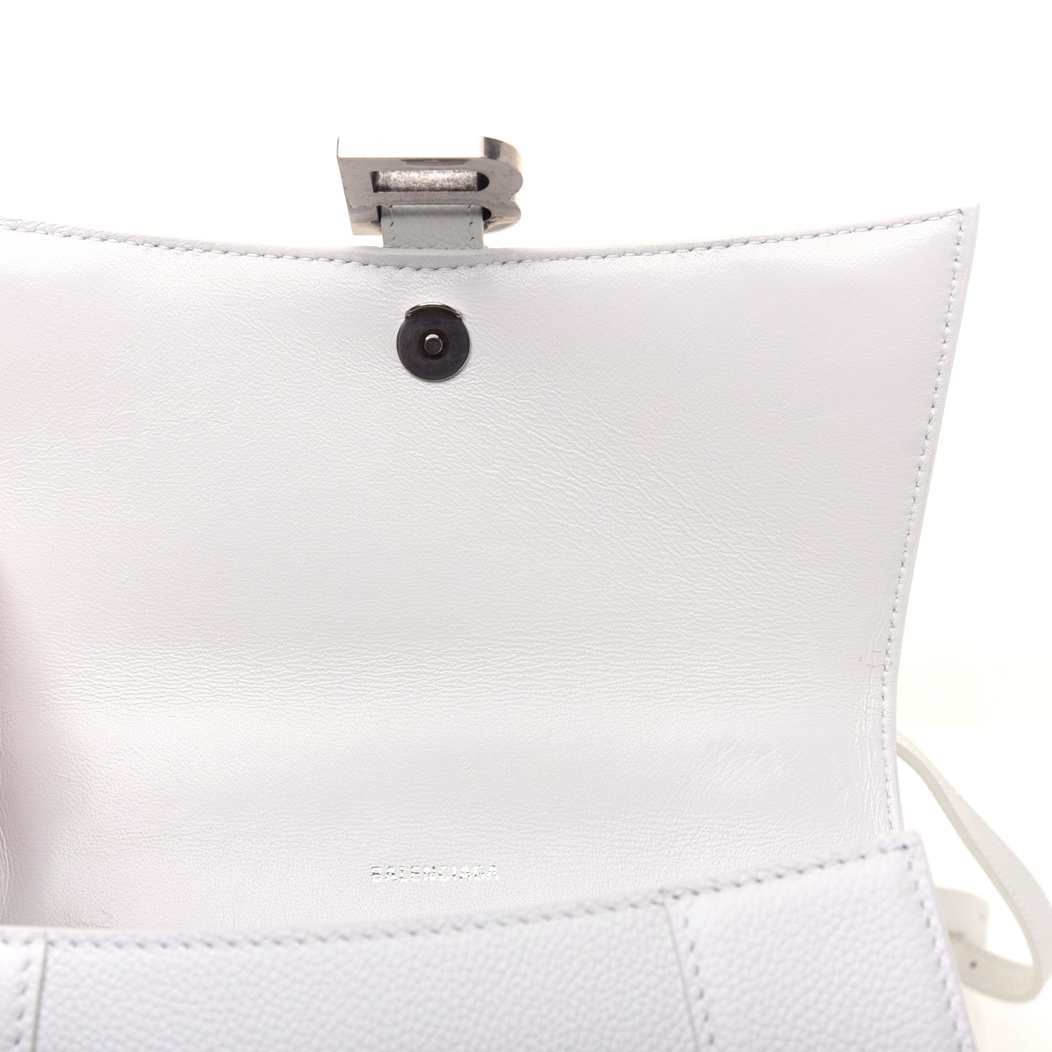 Balenciaga Grained Calfskin Small Hourglass Top Handle Bag White 11 of 13
