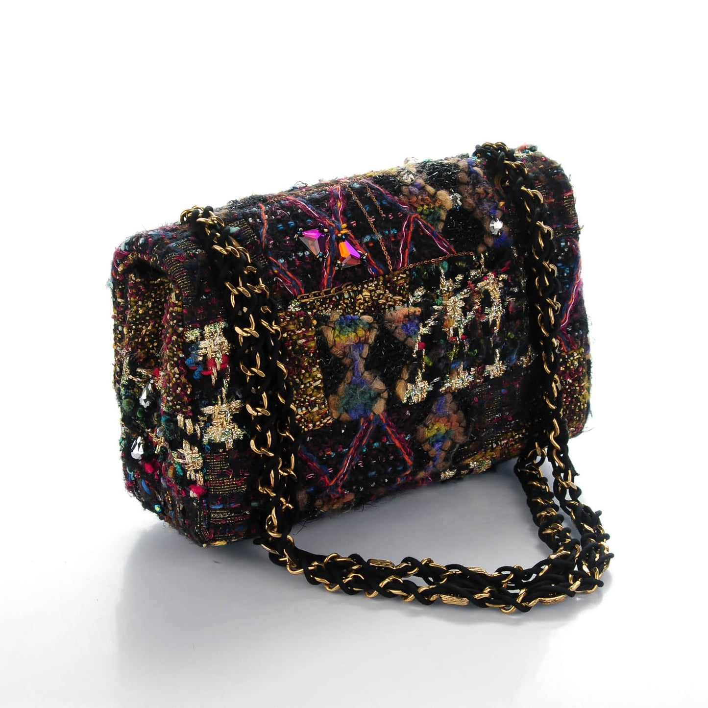 Tweed Crystal Embellished Small Paris Byzance Reissue Flap