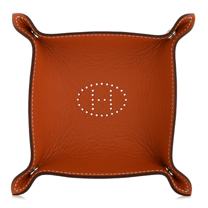 Hermes Taurillon Clemence Mises et Relances Change Tray Potiron Fauve 1 of 7