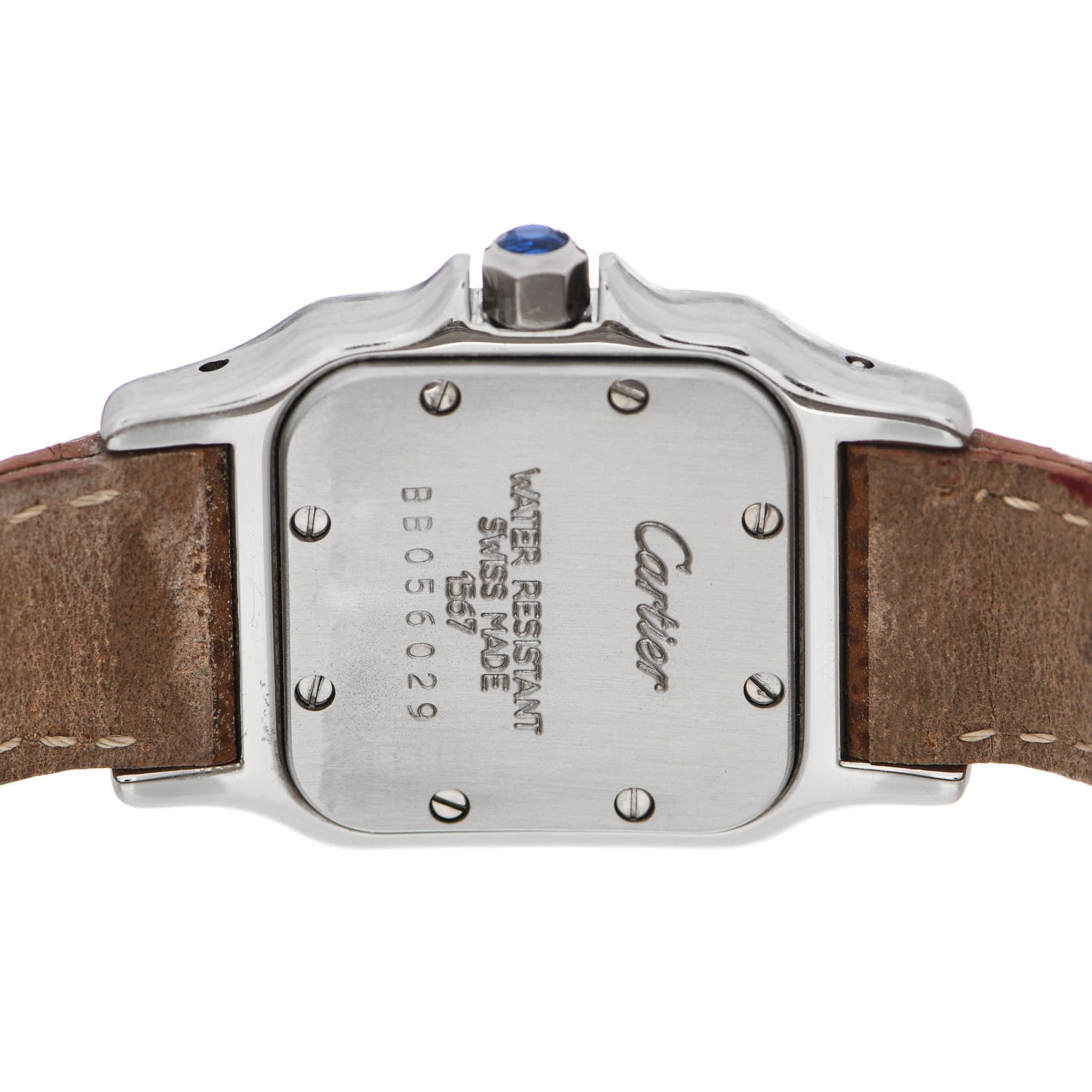 Cartier Stainless Steel 18K Yellow Gold Calfskin 24mm Santos de Cartier Galbee Quartz Watch 4 of 7